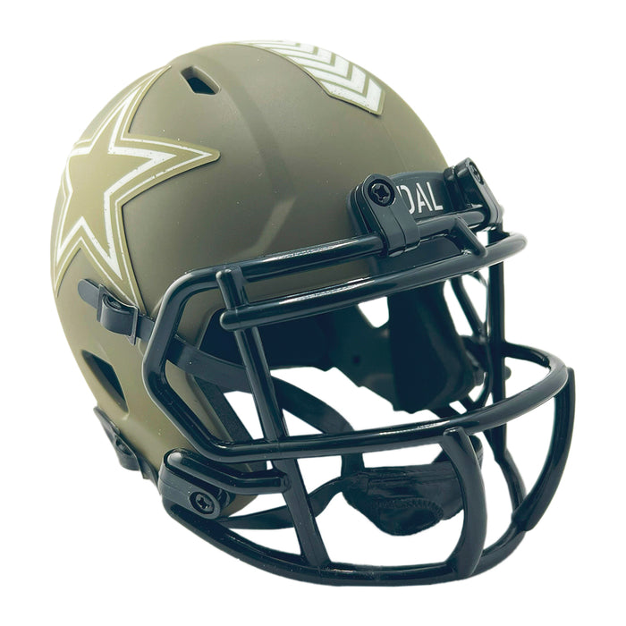 Emmitt Smith Signed Dallas Cowboys Salute to Service Mini Football Helmet (Beckett)