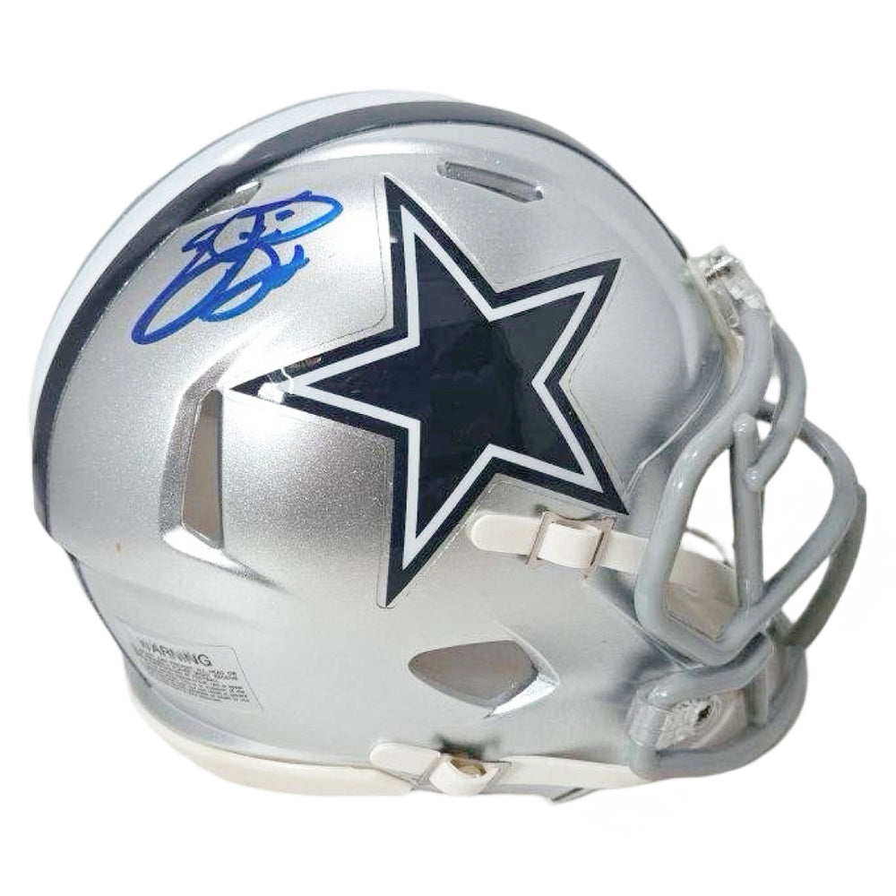 Emmitt Smith Signed Dallas Cowboys Speed Mini Football Helmet Blue Ink (JSA)