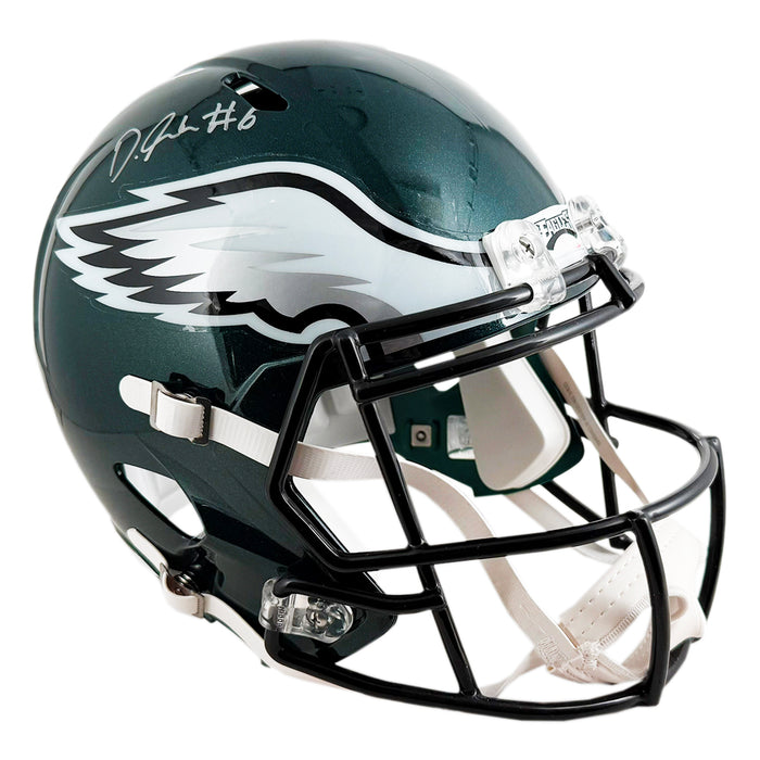 DeVonta Smith Signed Philadelphia Eagles Speed Full-Size Replica Football Helmet (Fanatics)