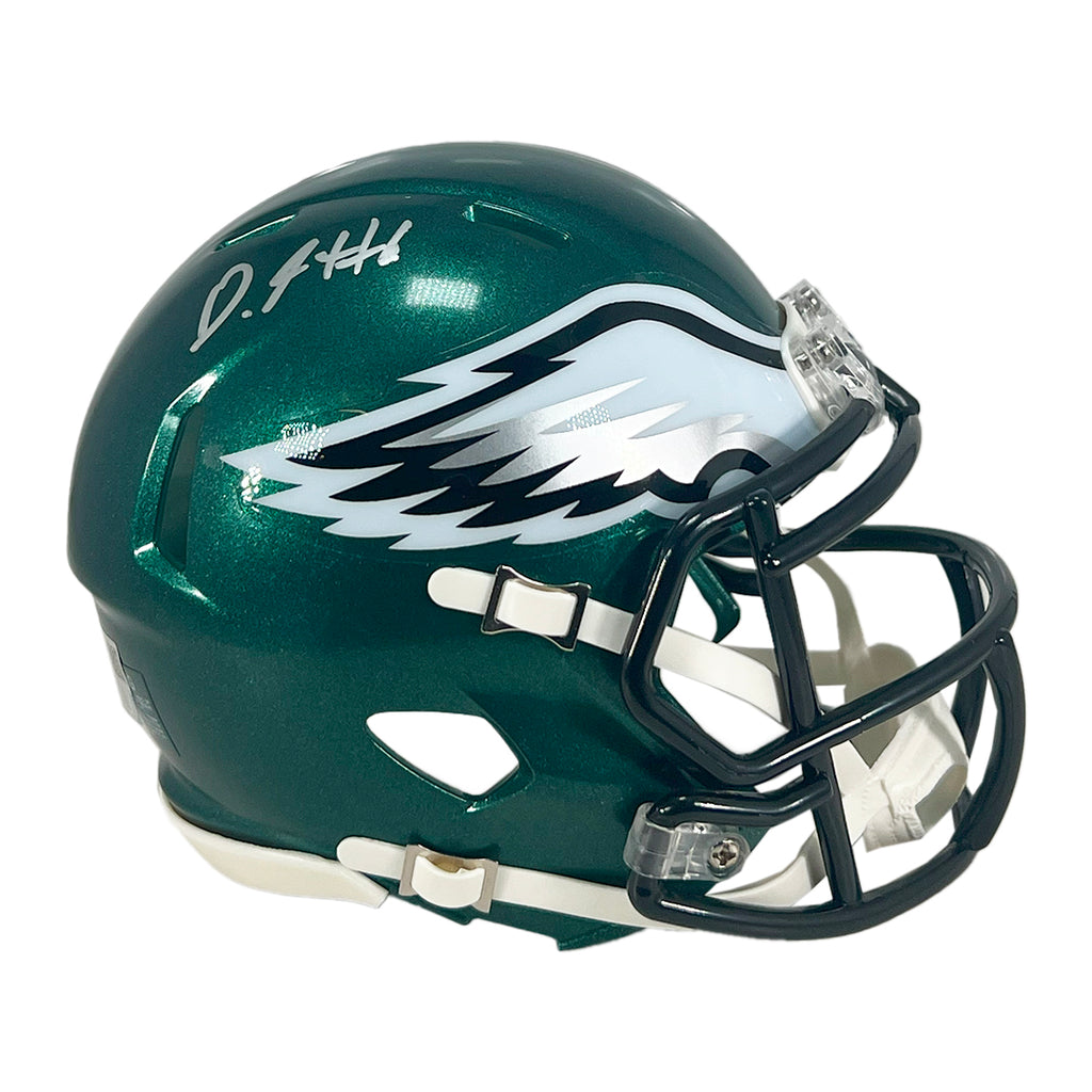 delta eagles football helmet DeVonta Smith Signed Philadelphia Eagles Speed Mini Football Helmet (F — RSA