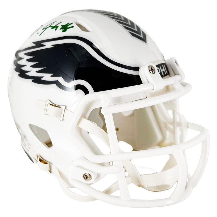 devonta smith helmet Signed Eagles Super Bowl 59 FS Replica Fanatics w CollectibleXchange catching team details and a distinct signature from the star wide receiver Will DeVonta Smith play in