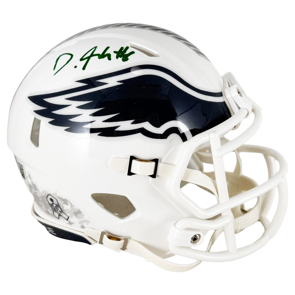 DeVonta Smith Signed Philadelphia Eagles Salute 2024 Mini Football Helmet (Beckett)
