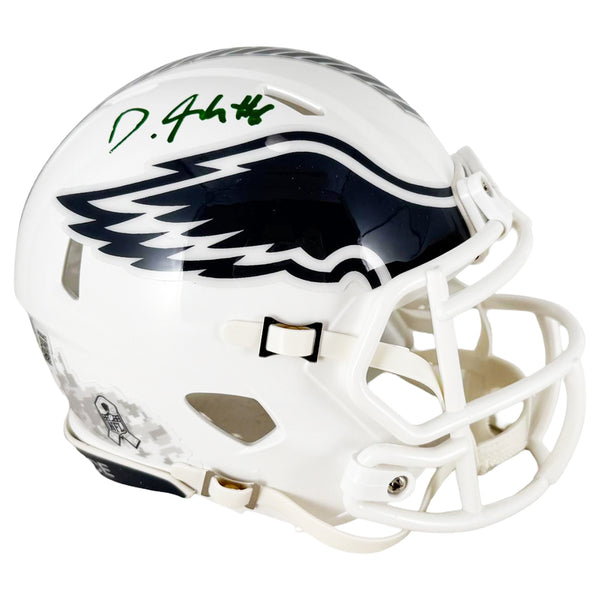 DeVonta Smith Signed Philadelphia Eagles Salute 2024 Mini Football Helmet (Beckett)