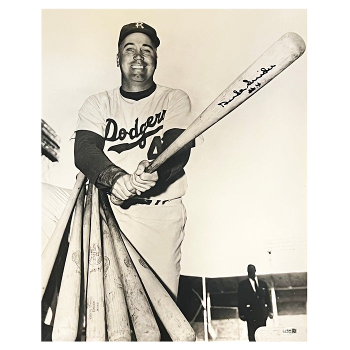 Duke Snider Signed Pose 1-2 Baseball 16x20 Photo (JSA)