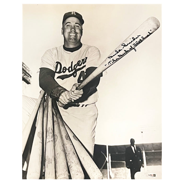 Duke Snider Signed The Duke of Flatbush Inscription Pose 1 Baseball 16x20 Photo (JSA)