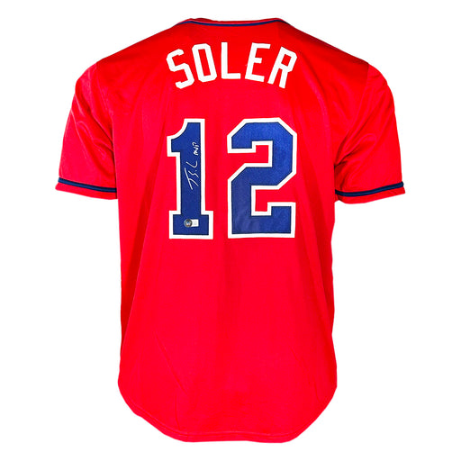 Jorge Soler Signed MVP Inscription Atlanta Red Baseball Jersey (Beckett)
