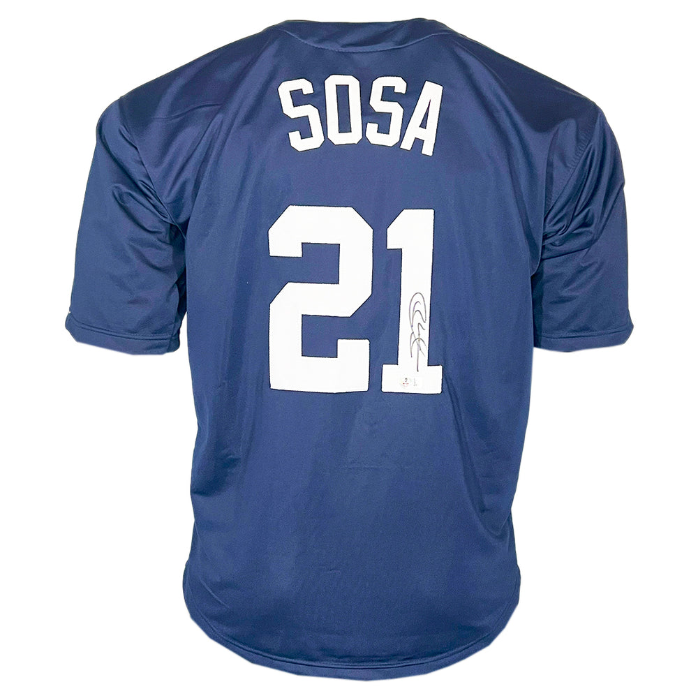 Sammy Sosa Signed Chicago Navy Baseball Jersey (Beckett)