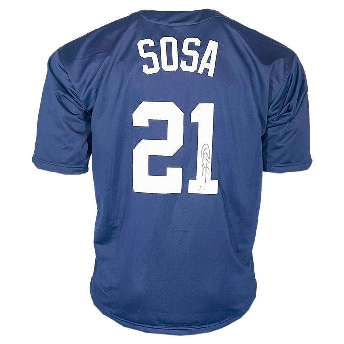 Sammy Sosa Signed Chicago Navy Baseball Jersey (Beckett)