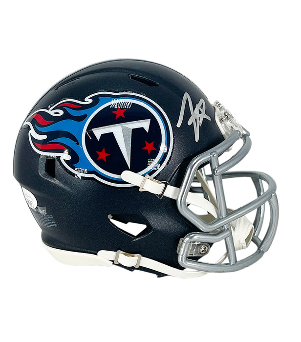 Tyjae Spears Signed Tennessee Titans Speed Mini Football Helmet (JSA)