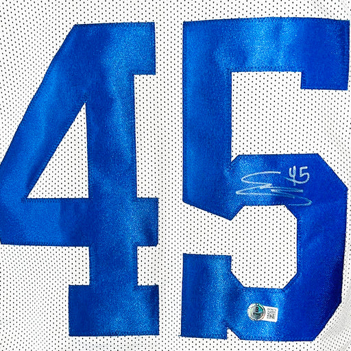 EJ Speed Signed Indianapolis White Football Jersey (Beckett)