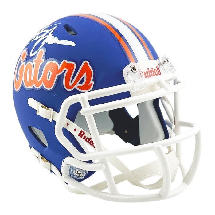 Steve Spurrier Signed Florida Gators Blue Speed Mini Football Helmet (JSA)
