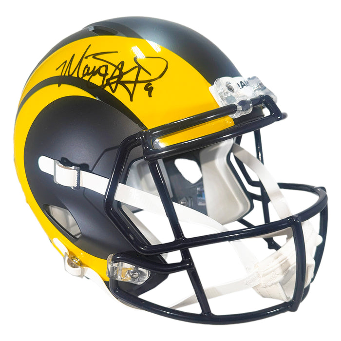 Matthew Stafford Signed Los Angeles Rams Rivalries Speed Full-Size Replica Football Helmet (Beckett)