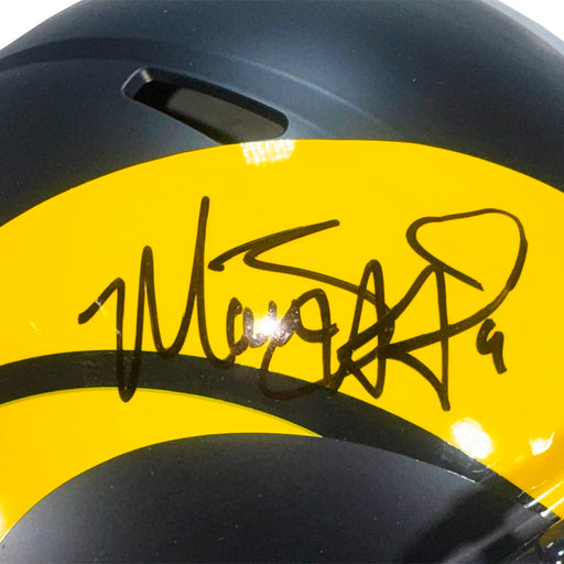 Matthew Stafford Signed Los Angeles Rams Rivalries Speed Full-Size Replica Football Helmet (Beckett)