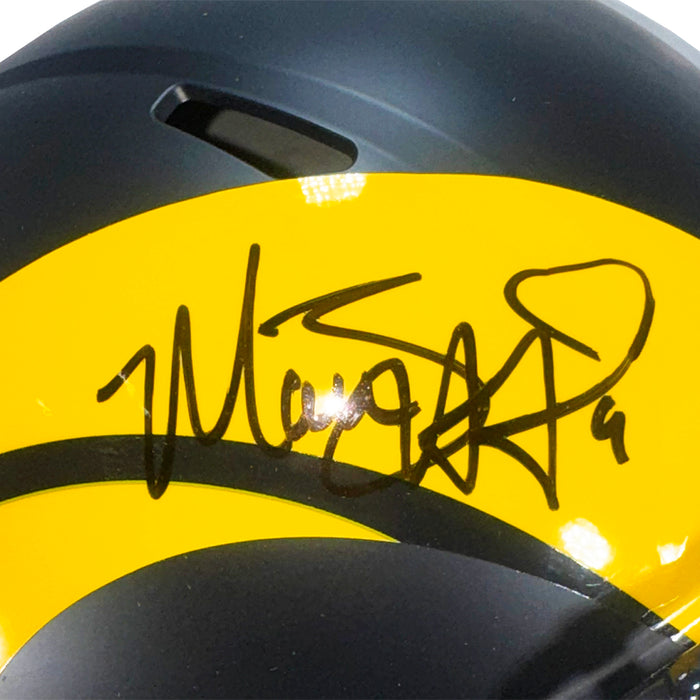 Matthew Stafford Signed Los Angeles Rams Rivalries Speed Full-Size Replica Football Helmet (Beckett)