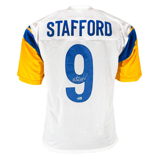 Matthew Stafford Signed Los Angeles White Football Jersey (Beckett)