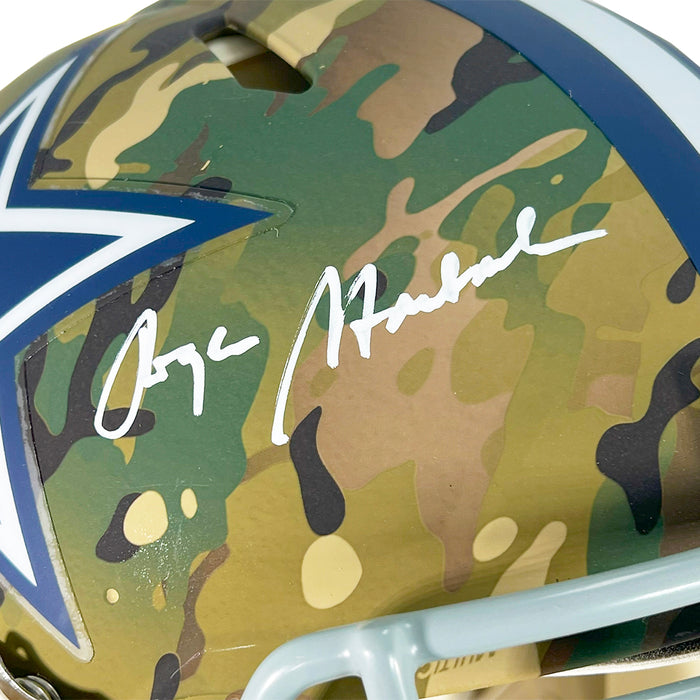 Roger Staubach Signed Dallas Cowboys Camo Authentic Speed Full-Size Football Helmet (Beckett)