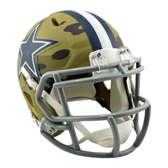 Roger Staubach Signed Dallas Cowboys Camo Speed Mini Football Helmet (Beckett)