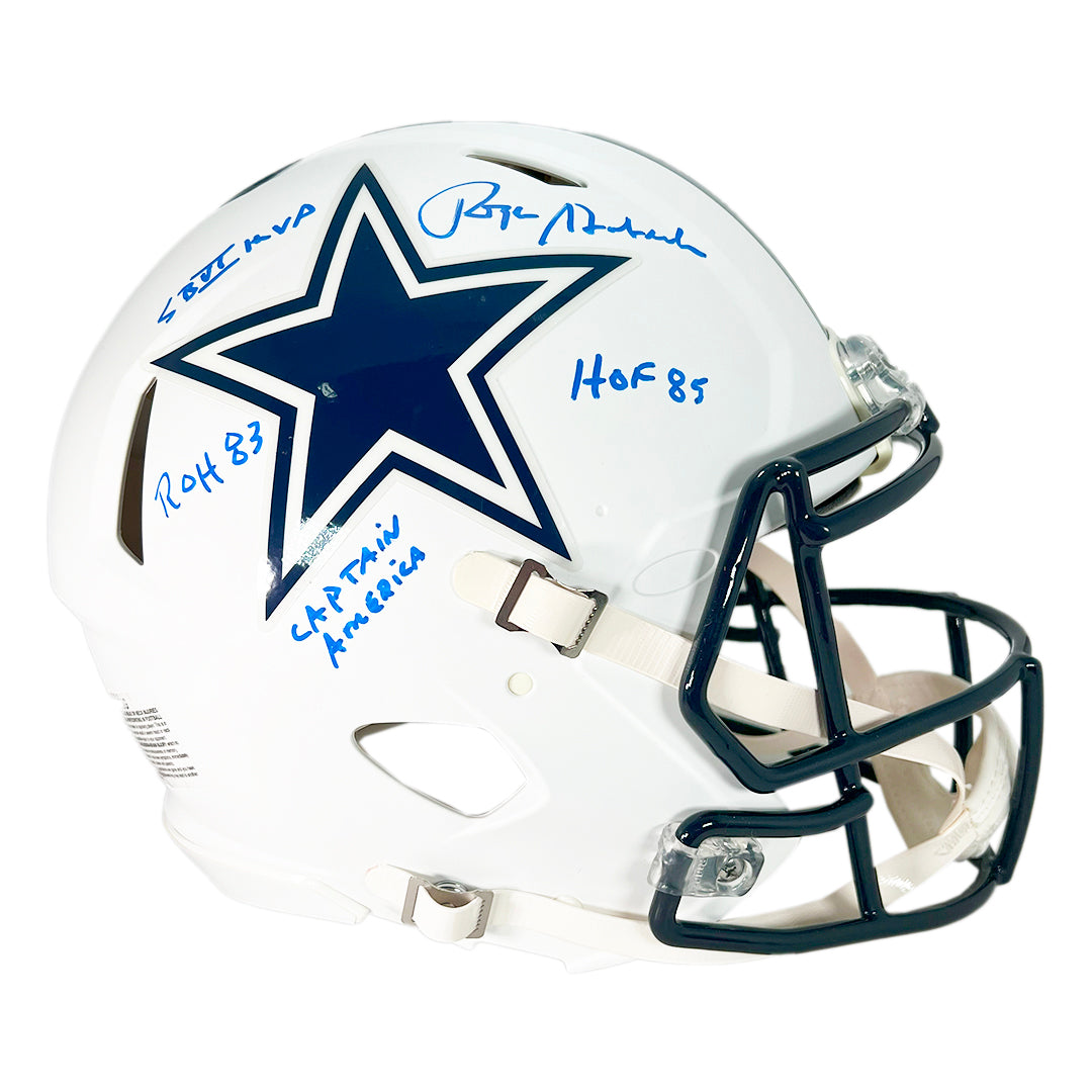 Roger Staubach Autographed White Jersey – Dallas Cowboys, Certified Authentic