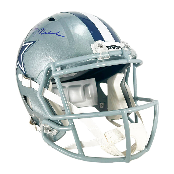 cowboys football helmet prototype Roger Staubach Signed Dallas Cowboys Speed Full-Size Replica Football Helmet (Beckett)