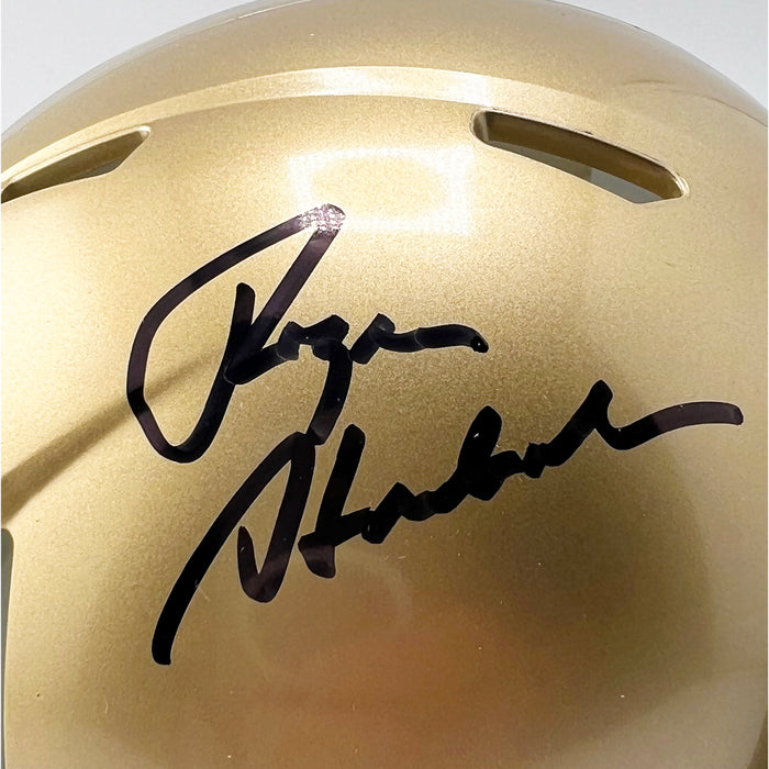 Roger Staubach Signed Navy Midshipmen Speed Mini Football Helmet (Beckett)