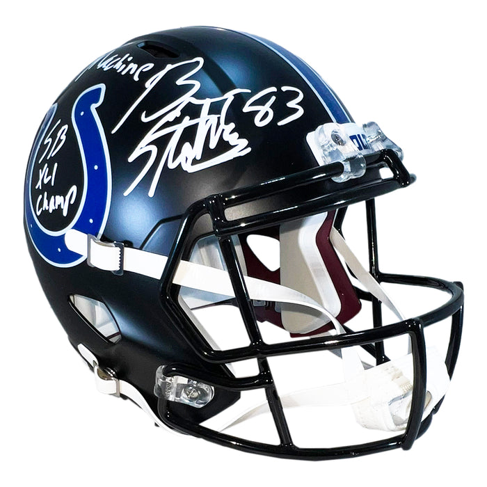 Brandon Stokley Signed Slot Machine SB XLI Champ Inscription Indianapolis Colts Alt 2023 Speed Full-Size Replica Football Helmet (Beckett)