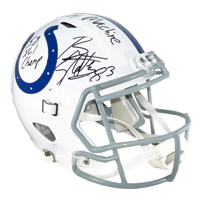 Brandon Stokley Signed Slot Machine SB XLI Champ Inscription Indianapolis Colts Speed Full-Size Replica Football Helmet (Beckett)