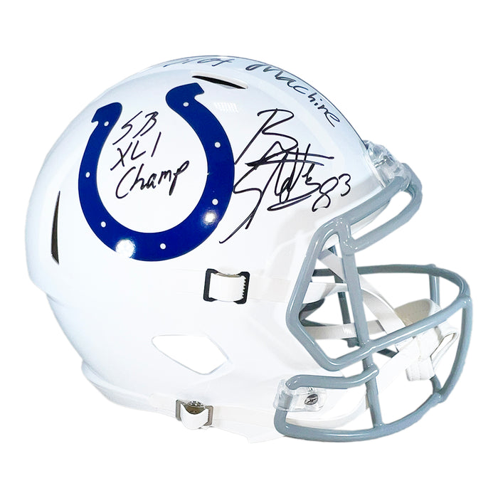 Brandon Stokley Signed Slot Machine SB XLI Champ Inscription Indianapolis Colts Speed Full-Size Replica Football Helmet (Beckett)