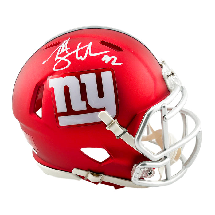 Michael Strahan Signed New York Giants Blaze Mini Football Helmet (Beckett)
