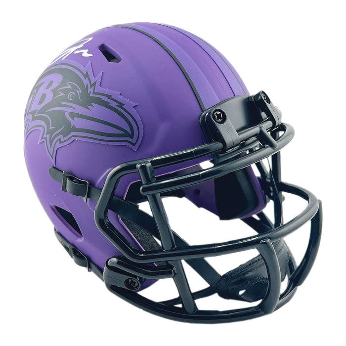 Terrell Suggs Signed Baltimore Ravens Rave Mini Football Helmet (JSA)