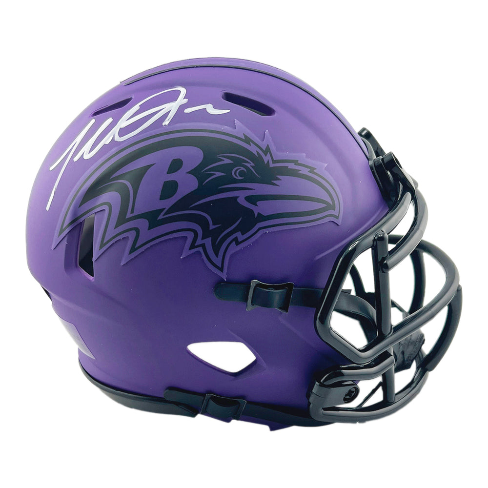 Terrell Suggs Signed Baltimore Ravens Rave Mini Football Helmet (JSA)