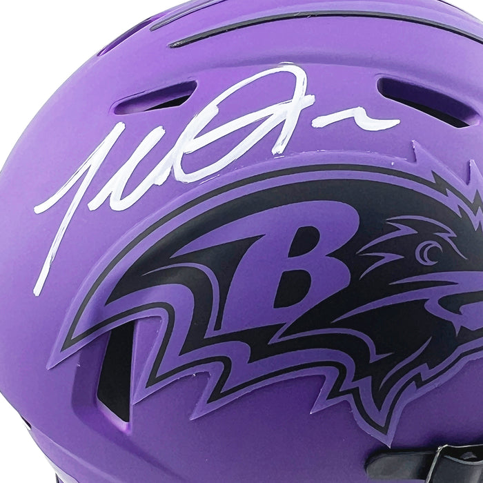 Terrell Suggs Signed Baltimore Ravens Rave Mini Football Helmet (JSA)