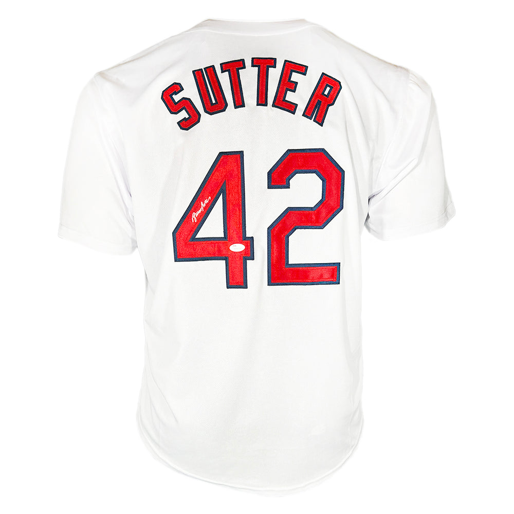 Bruce Sutter Signed St. Louis White Baseball Jersey (JSA)