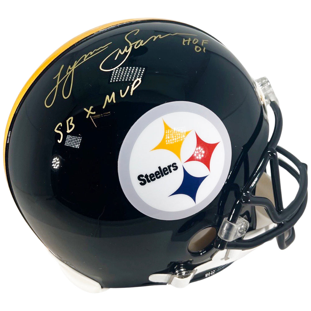 Lynn Swann Signed HOF 01/SB X MVP Inscription Pittsburgh Steelers Authentic Full-Size Football Helmet (JSA)
