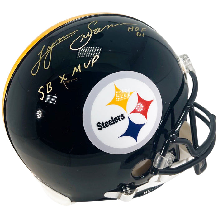 Lynn Swann Signed HOF 01/SB X MVP Inscription Pittsburgh Steelers Authentic Full-Size Football Helmet (JSA)