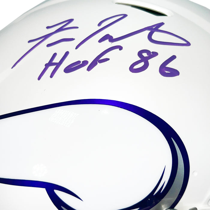 Fran Tarkenton Signed HOF 86 Inscription Minnesota Vikings Authentic Alt 2024 Speed Full-Size Football Helmet (Beckett)
