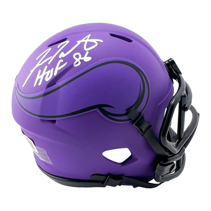 Fran Tarkenton Signed HOF 86 Inscription Minnesota Vikings Rave Mini Football Helmet (Beckett)