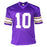 Fran Tarkenton Signed HOF 86 Inscription Minnesota Purple Football Jersey (Beckett)
