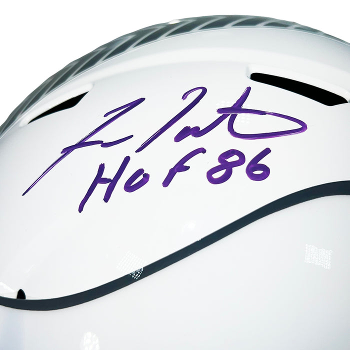 Fran Tarkenton Signed HOF 86 Inscription Minnesota Vikings Salute to Service 2024 Full-Size Replica Football Helmet (Beckett)