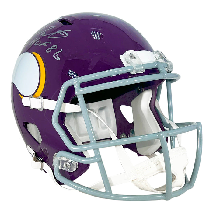 Fran Tarkenton Signed HOF 86 Inscription Minnesota Vikings Throwback 61-79 Speed Full-Size Replica Football Helmet (Beckett)
