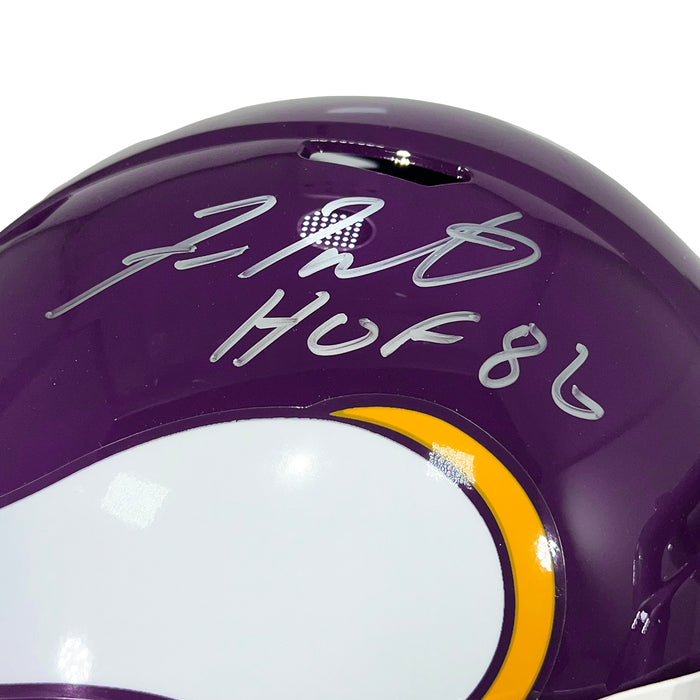 Fran Tarkenton Signed HOF 86 Inscription Minnesota Vikings Throwback 61-79 Speed Full-Size Replica Football Helmet (Beckett)