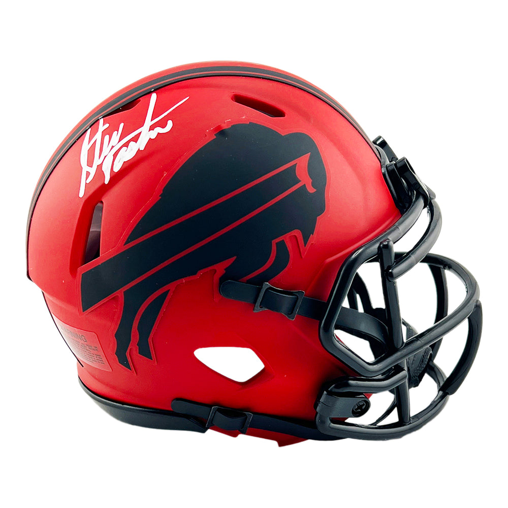 Steve Tasker Signed Buffalo Bills Rave Mini Football Helmet (JSA)