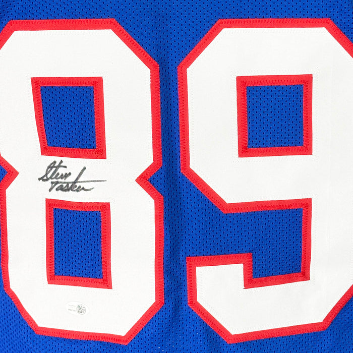 Steve Tasker Signed Buffalo Blue Football Jersey (Beckett)