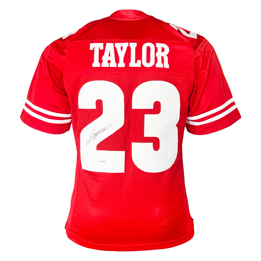 Jonathan Taylor Signed Wisconsin Red Football Jersey (JSA) — RSA