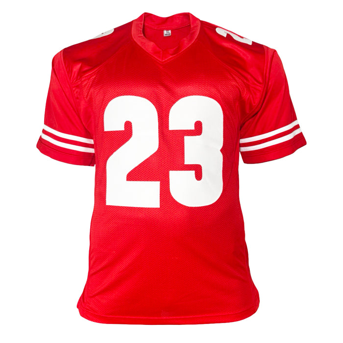 Jonathan Taylor Signed Wisconsin Red Football Jersey (JSA)