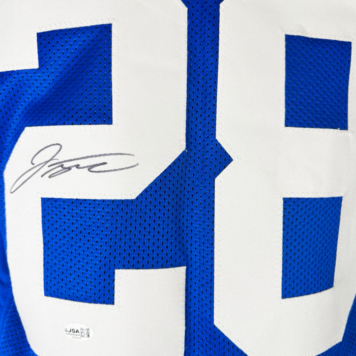 Jonathan Taylor Signed Indianapolis Blue Football Jersey (Beckett)