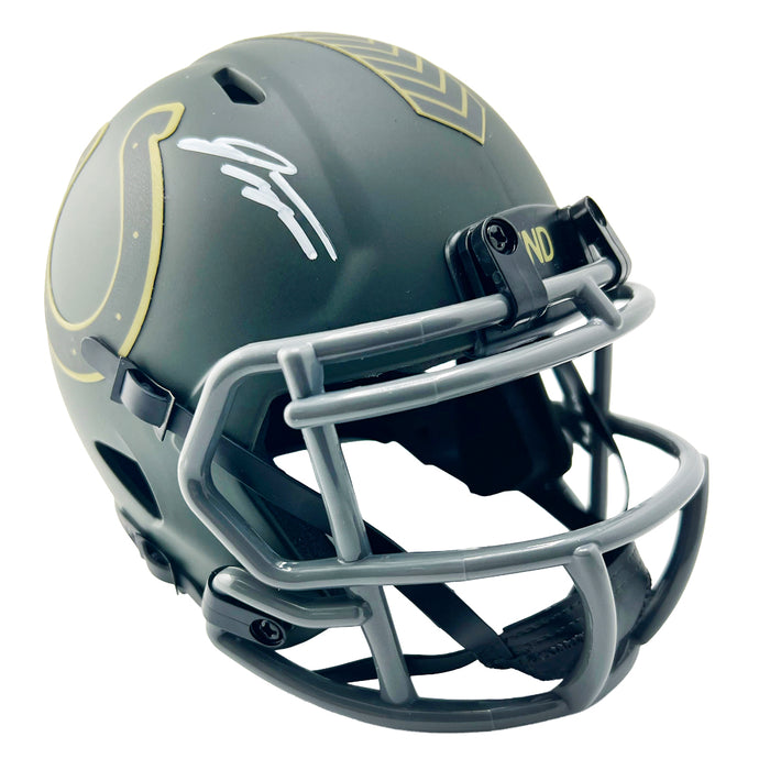 Jonathan Taylor Signed Indianapolis Colts Salute 2025 Mini Football Helmet (Beckett)