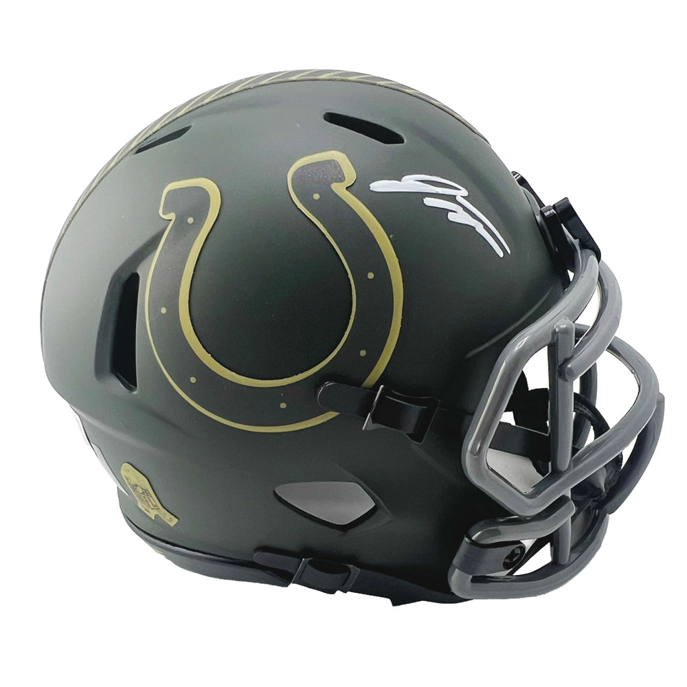 Jonathan Taylor Signed Indianapolis Colts Salute 2025 Mini Football Helmet (Beckett)