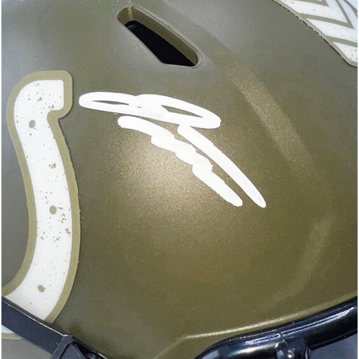 Jonathan Taylor Signed Indianapolis Colts Salute to Service Mini Football Helmet (Beckett)