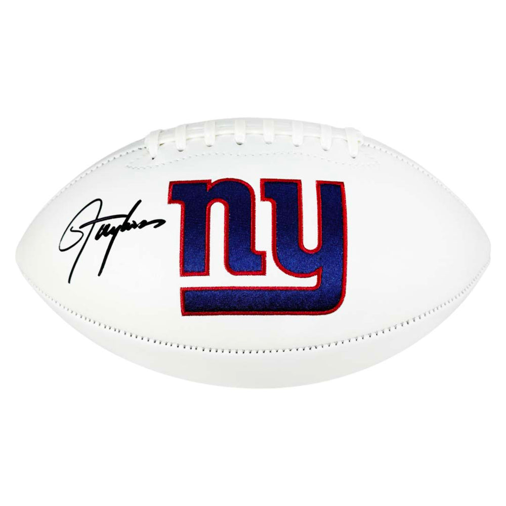 Lawrence Taylor Signed New York Giants Stats Logo Football (Beckett)