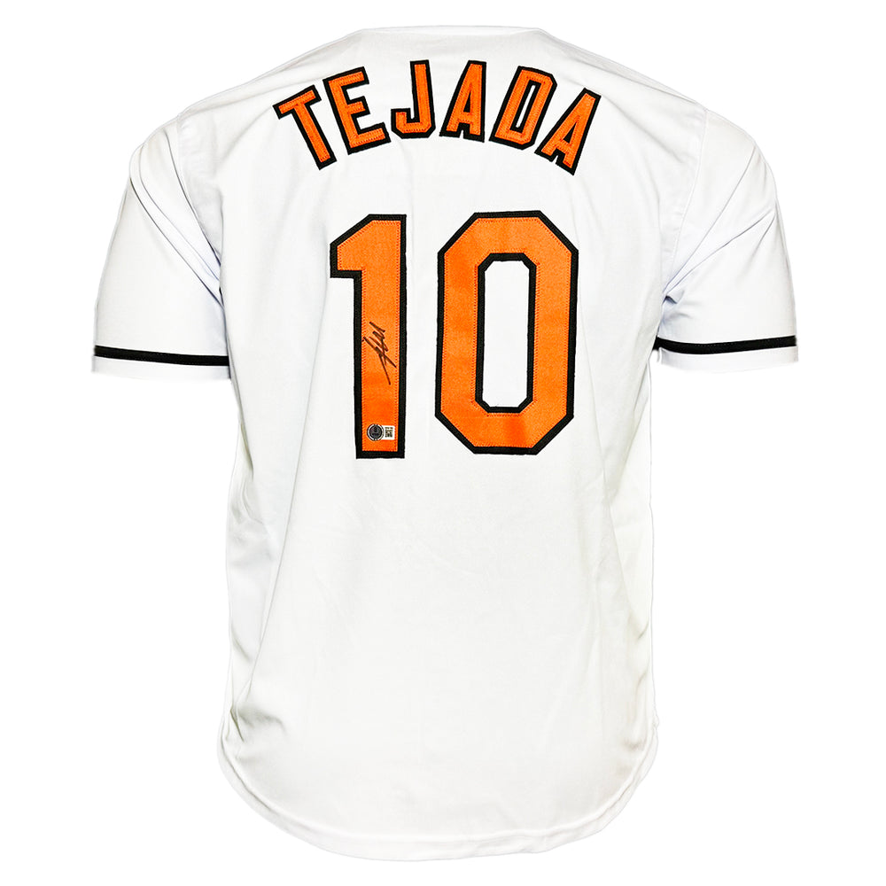 Miguel Tejada Signed Baltimore White Baseball Jersey (Beckett)